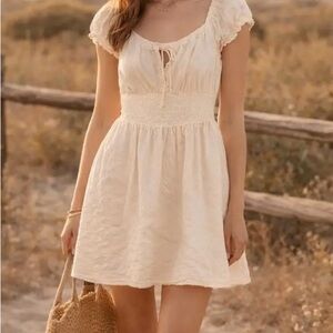 Old Navy Cream Cotton Eyelet Dress